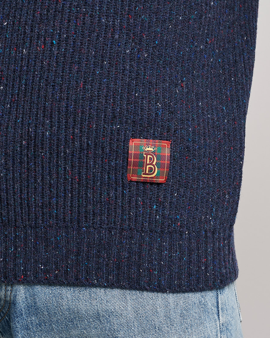 Herren | Pullover | Baracuta | Knop Yarn Raglan Crew Neck Dark Navy