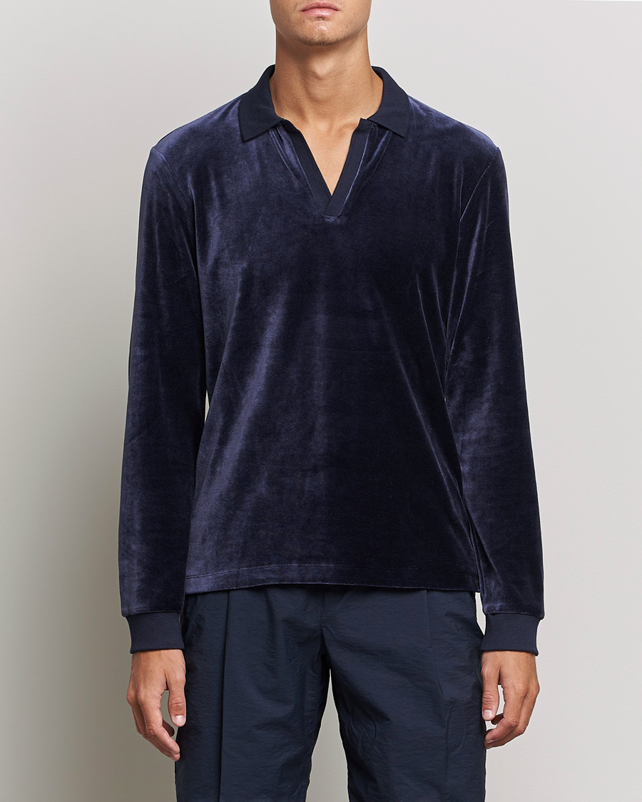 Herren | Pullover | Orlebar Brown | Bouvet Cotton/Modal Polo Night Iris