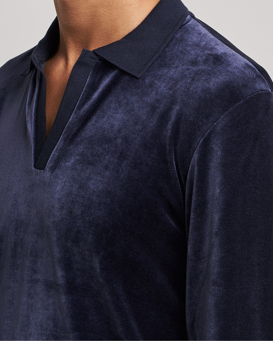 Herren | Pullover | Orlebar Brown | Bouvet Cotton/Modal Polo Night Iris