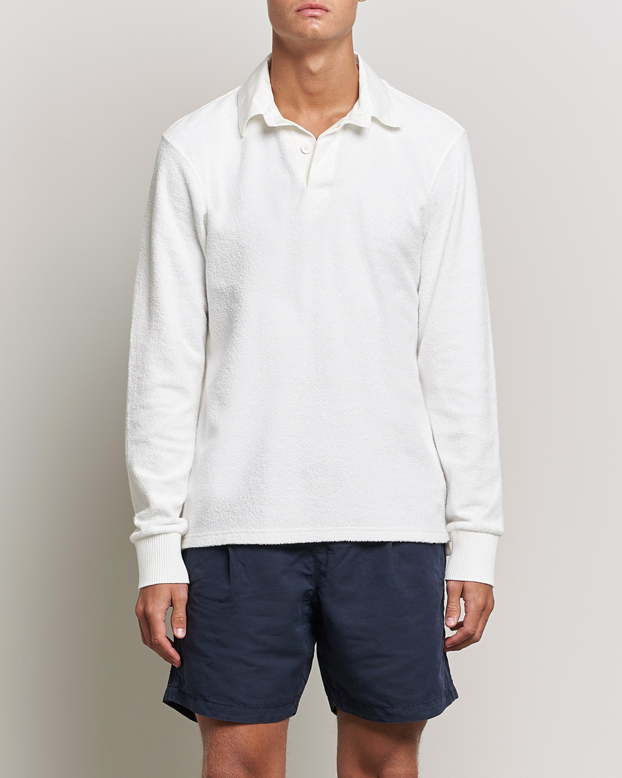 Herren | Pullover | Orlebar Brown | Tasman Garment Dyed Cotton Toweling Polo Cloud