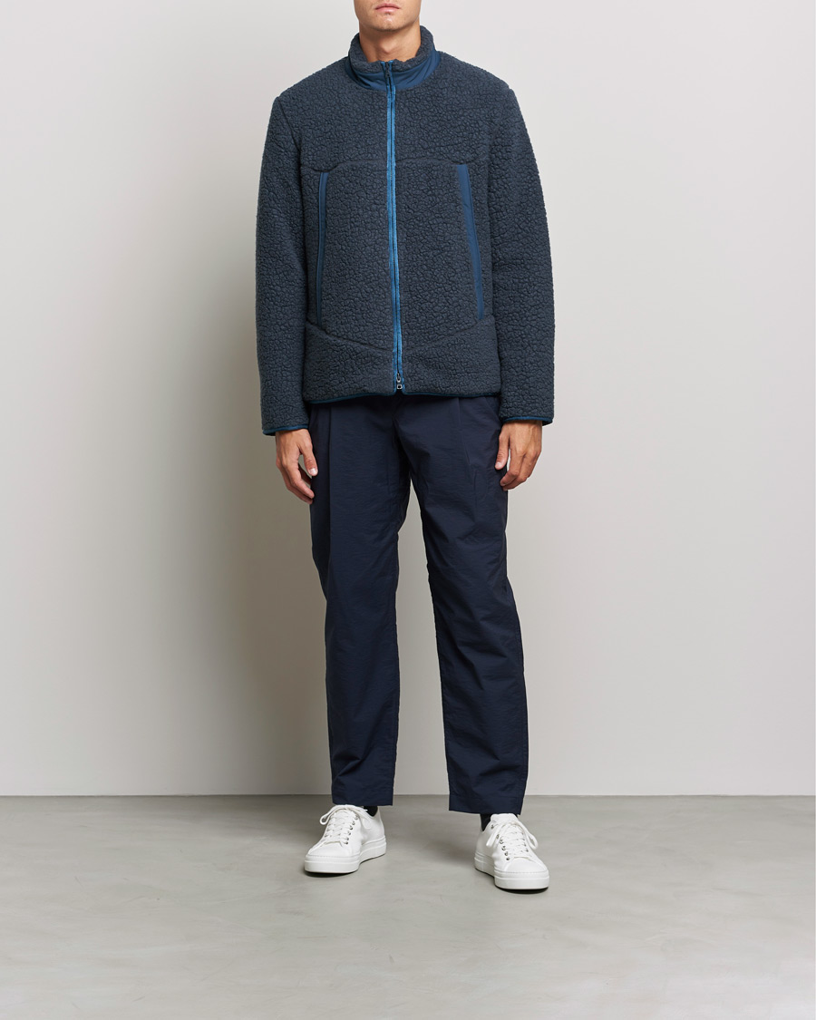 Herren | Pullover | Orlebar Brown | Auster Sherpa Fleece Dark Nocturnal Navy