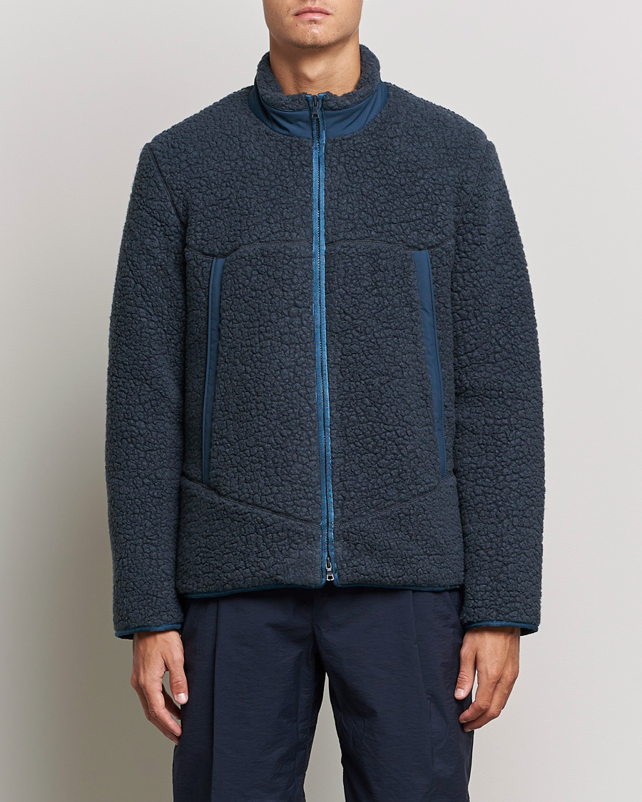 Herren | Pullover | Orlebar Brown | Auster Sherpa Fleece Dark Nocturnal Navy