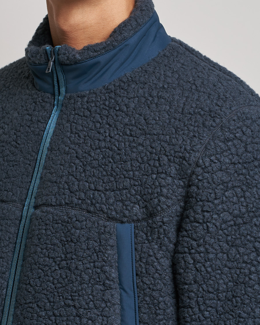 Herren | Pullover | Orlebar Brown | Auster Sherpa Fleece Dark Nocturnal Navy
