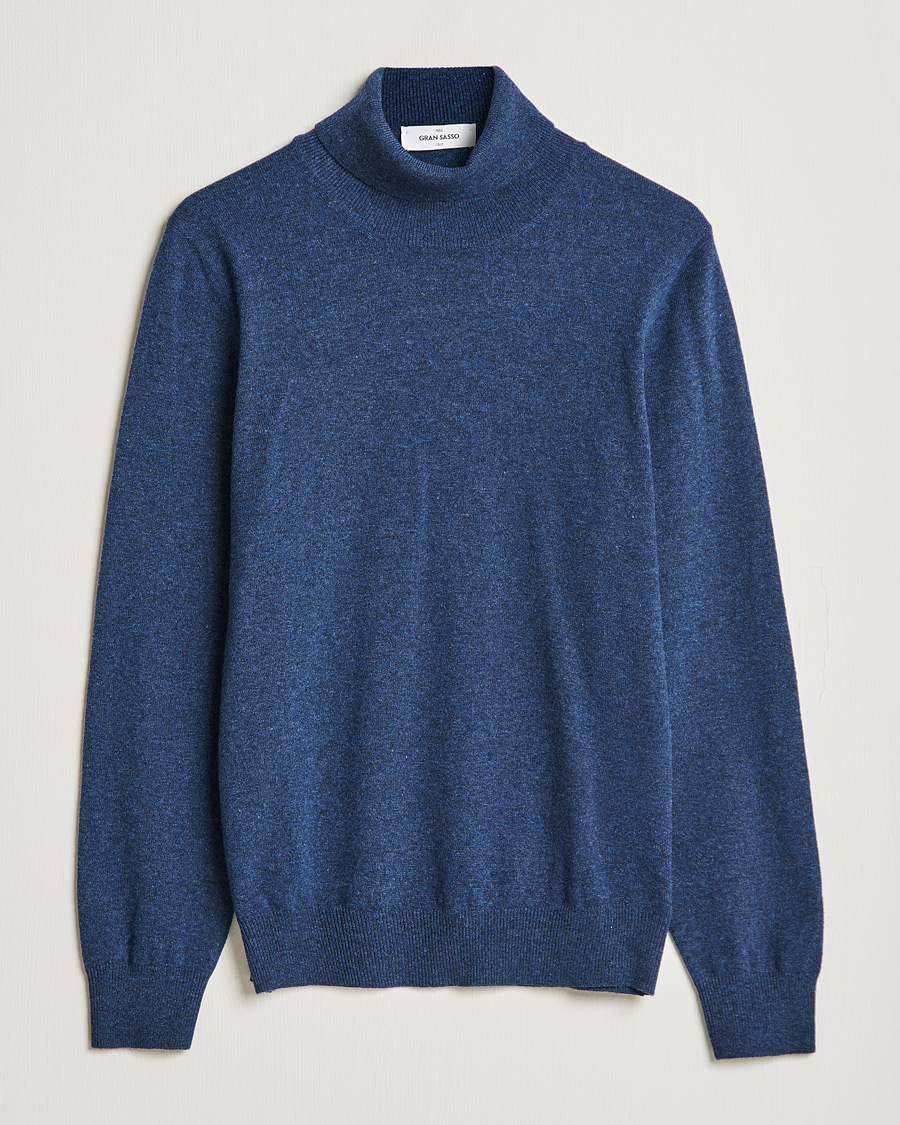 Herren | Pullover | Gran Sasso | Wool/Cashmere Rollneck Navy Melange