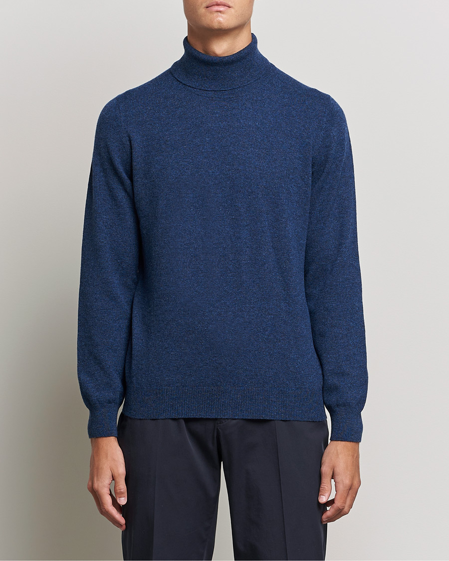 Herren | Pullover | Gran Sasso | Wool/Cashmere Rollneck Navy Melange