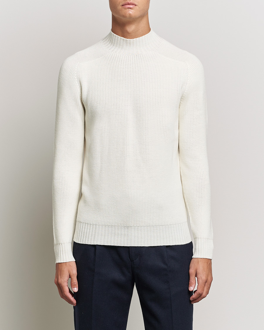 Herren | Pullover | Gran Sasso | Rainwool Mock Neck White