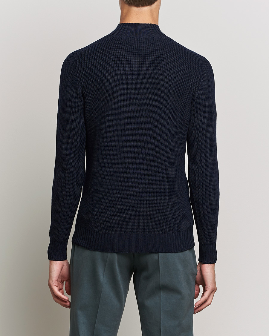 Herren | Pullover | Gran Sasso | Rainwool Mock Neck Navy