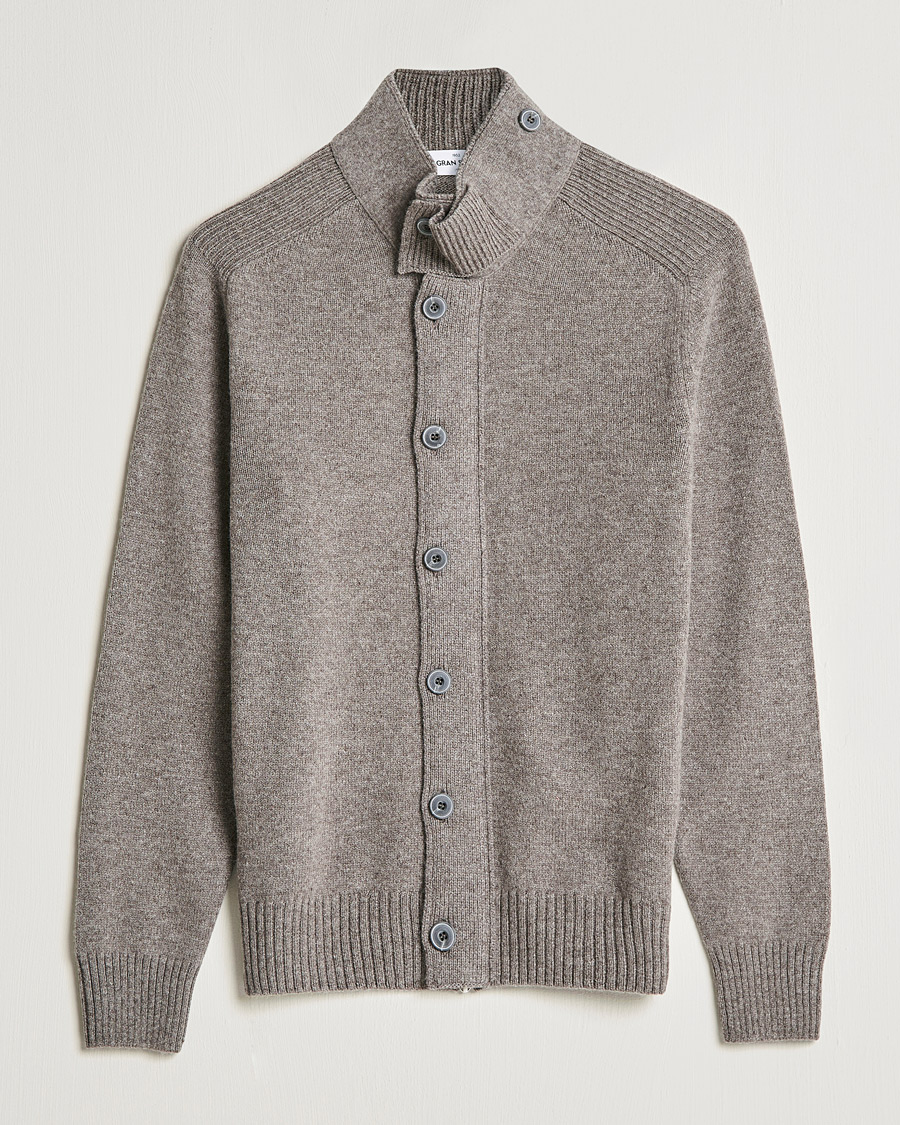 Herren | Pullover | Gran Sasso | Heavy Wool Cardigan Light Brown