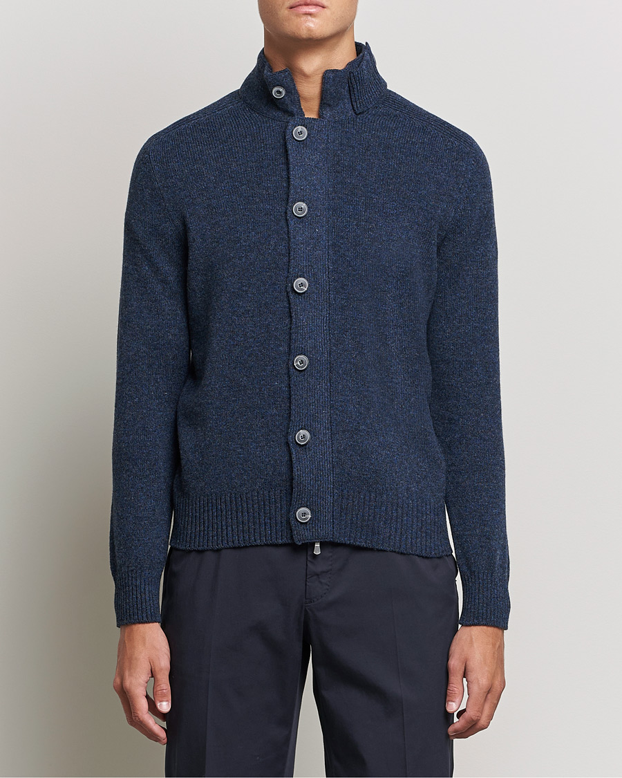 Herren | Pullover | Gran Sasso | Heavy Wool Cardigan Navy