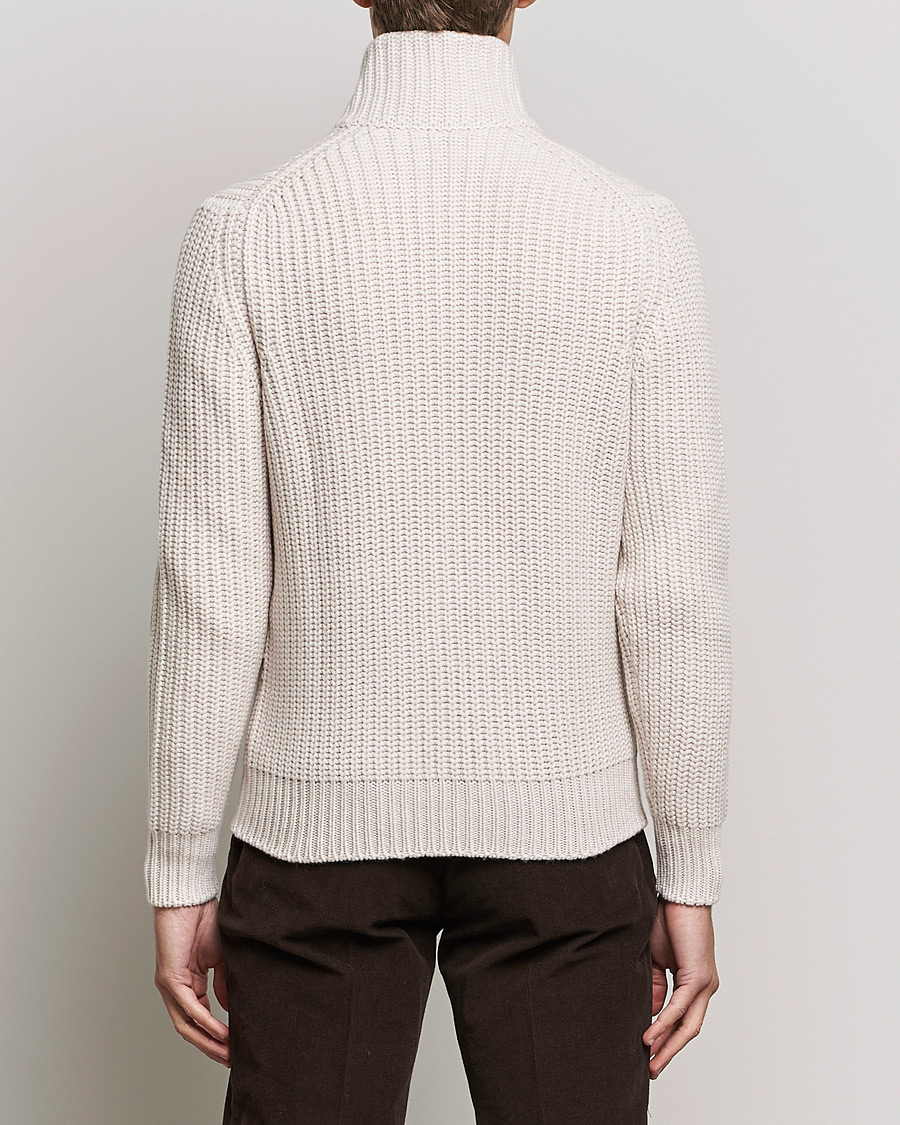 Herren | Pullover | Gran Sasso | Heavy Wool/Cashmere Full Zip Beige