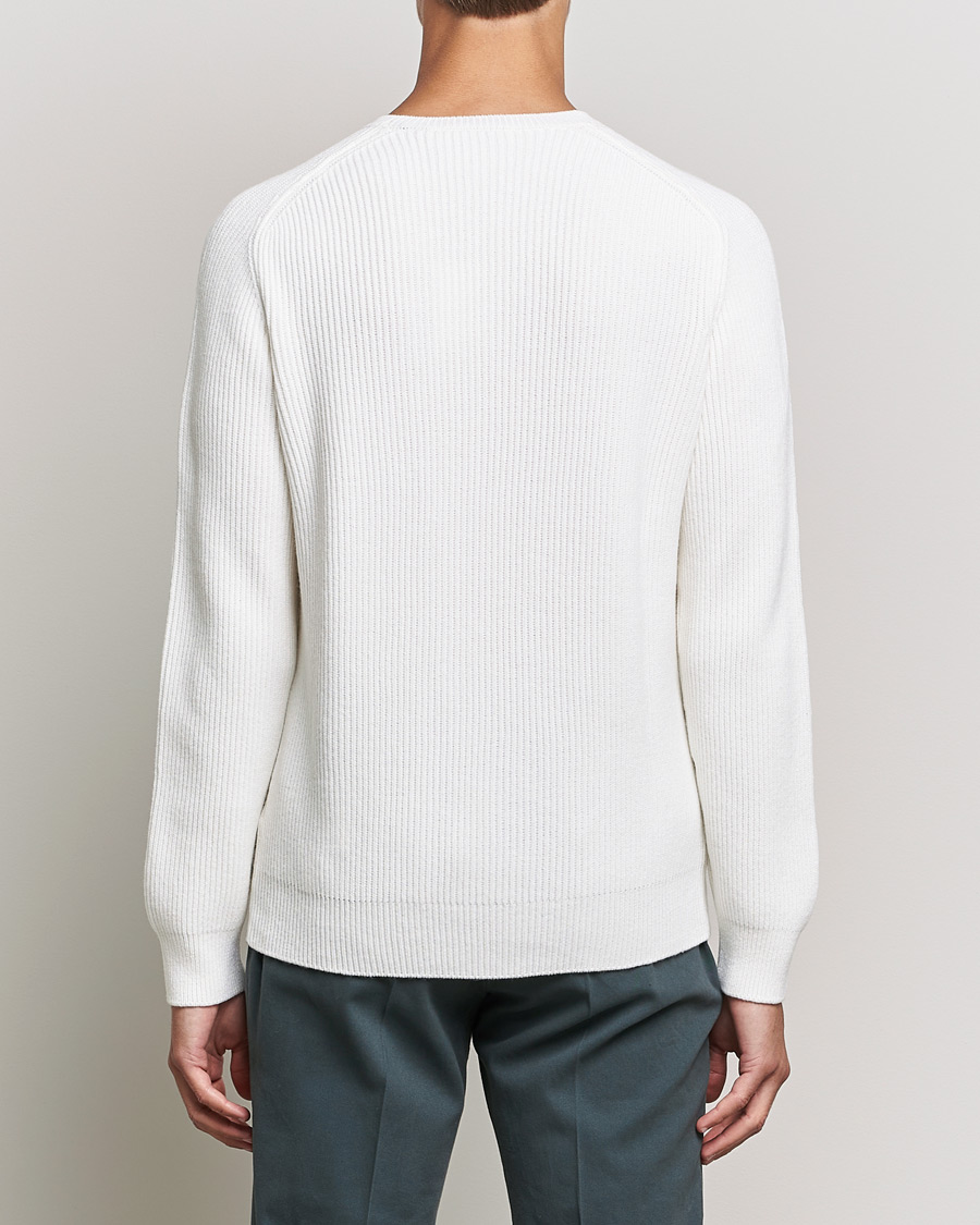 Herren | Pullover | Gran Sasso | Knitted Wool/Cashmere Structure Crewneck Off White