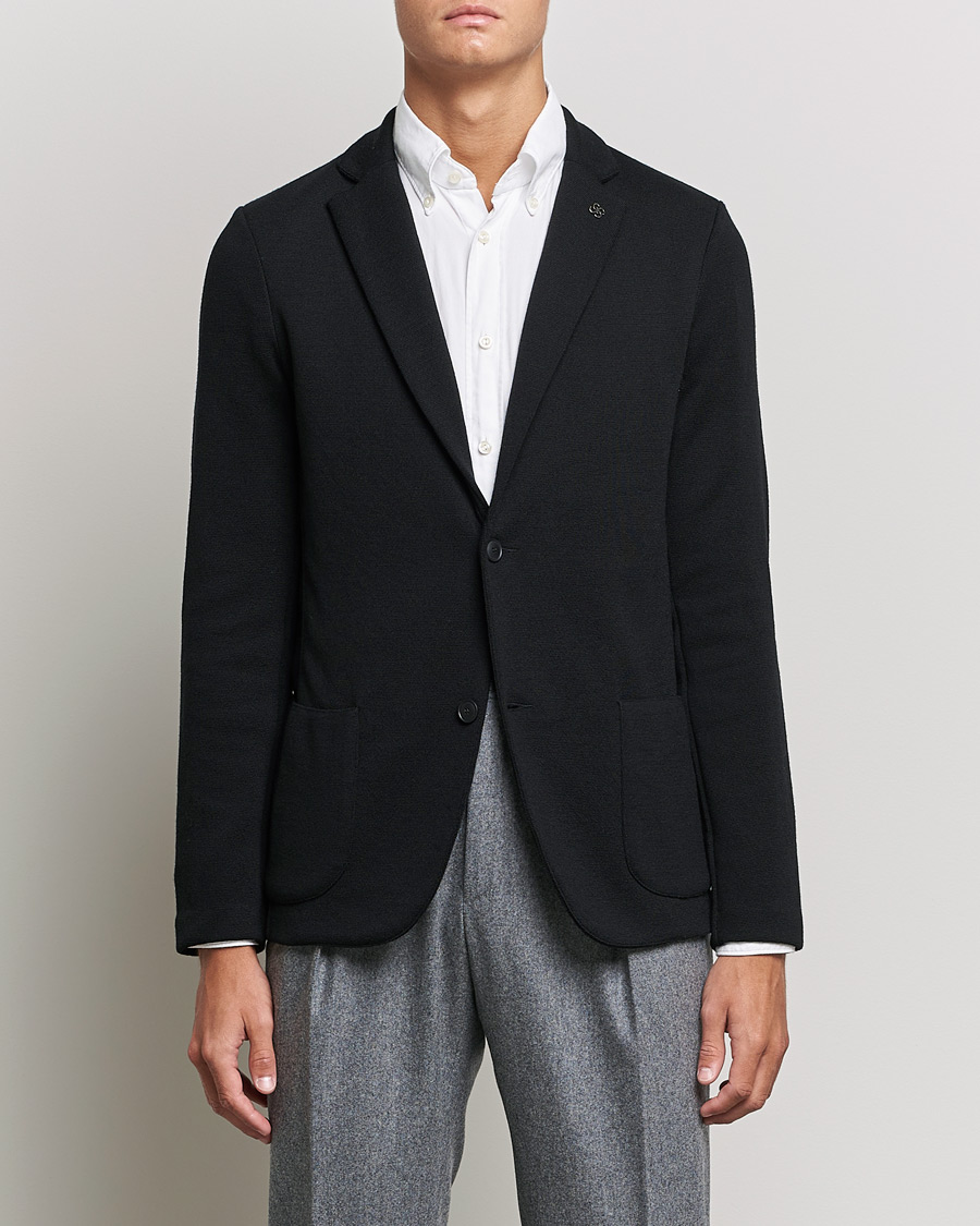 Herren | Sakkos | Gran Sasso | Travel Wool Knitted Jacket Black
