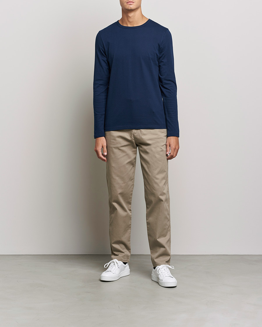 Herren | T-Shirts | Merz b. Schwanen | 1950s Classic Loopwheeled Longsleeve Tee Ink