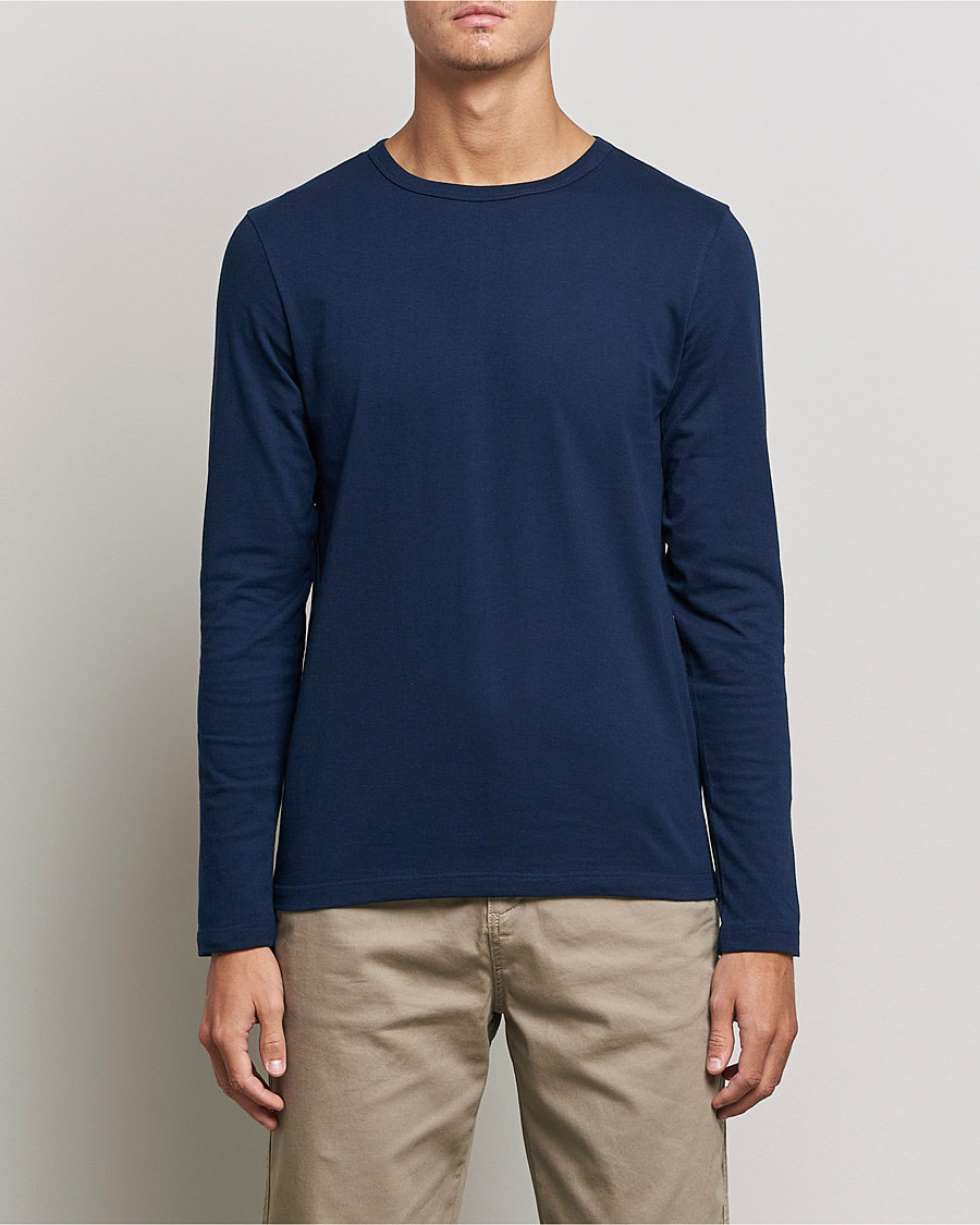 Herren | T-Shirts | Merz b. Schwanen | 1950s Classic Loopwheeled Longsleeve Tee Ink