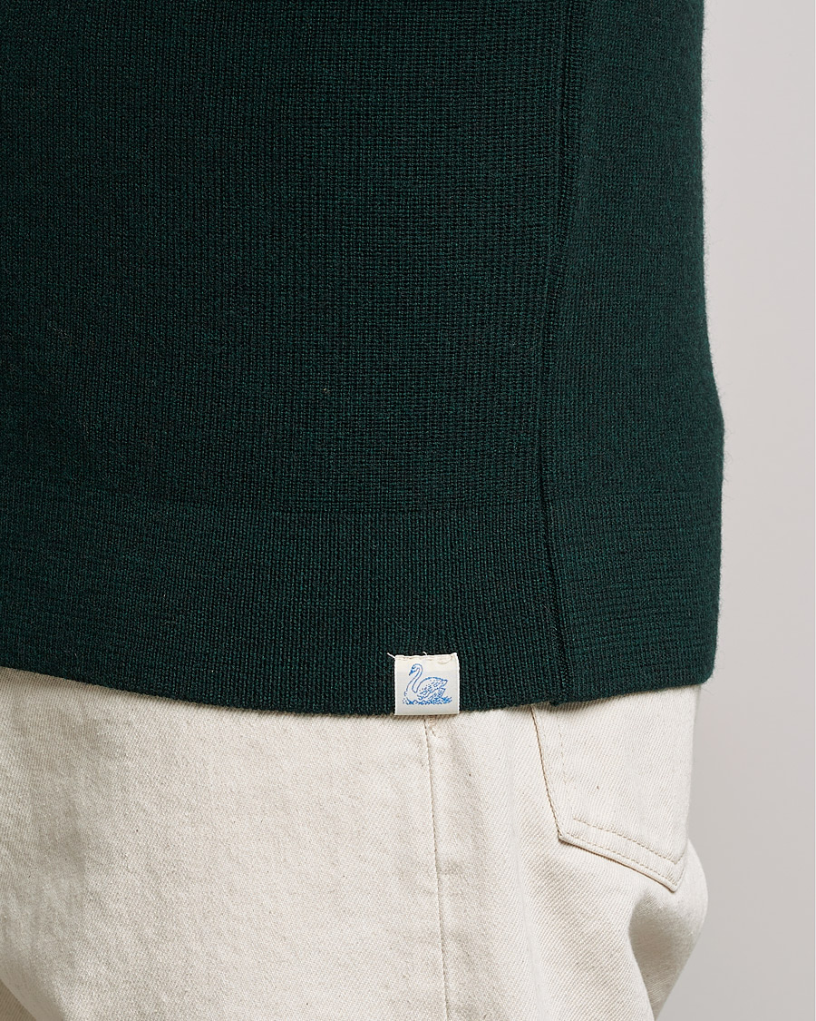 Herren | Pullover | Merz b. Schwanen | Merino Wool Half Zip Forest