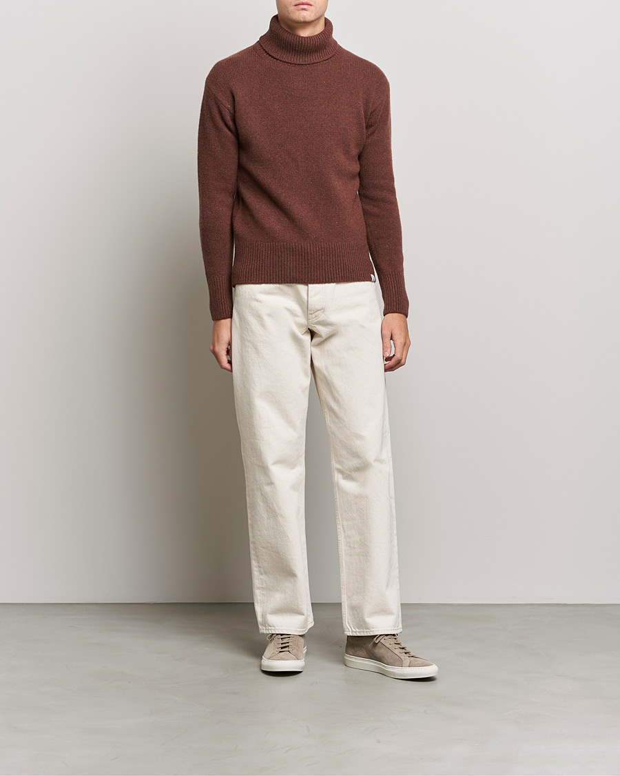 Herren | Pullover | Merz b. Schwanen | Cashmere/Merino Rollneck Chestnut