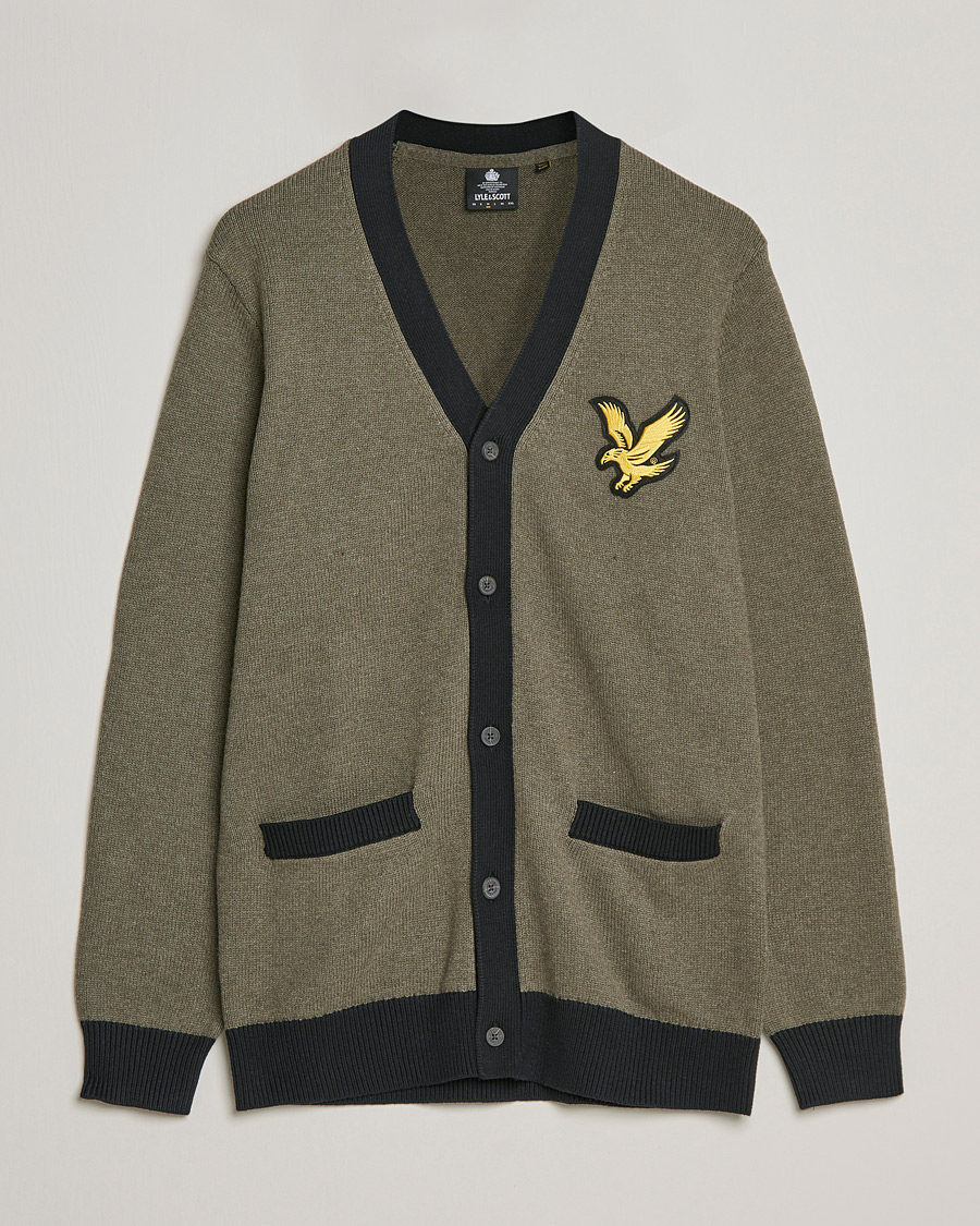 Herren | Pullover | Lyle & Scott | Block Marl Cardigan Olive Marl