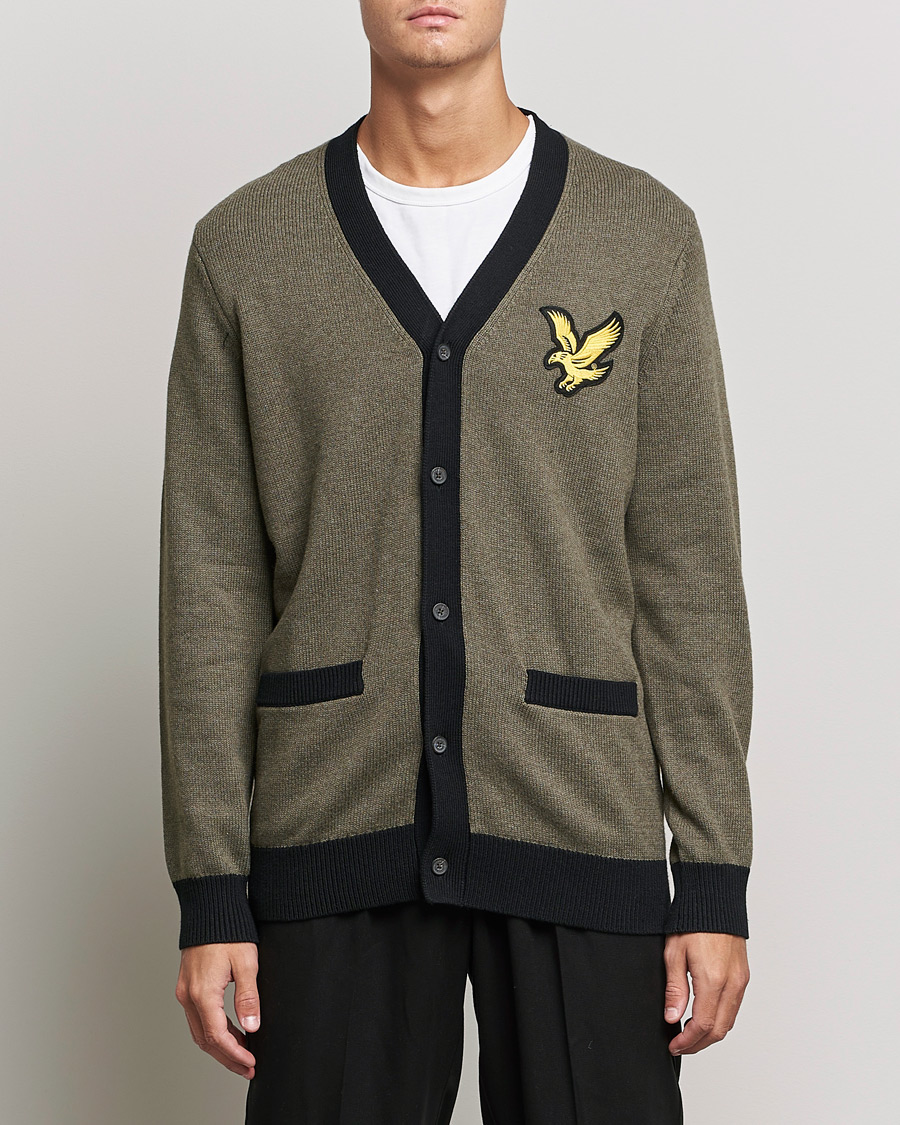 Herren | Pullover | Lyle & Scott | Block Marl Cardigan Olive Marl