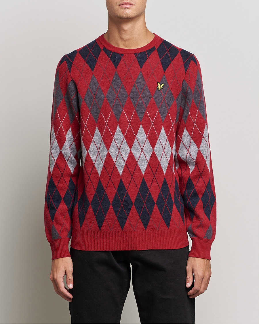 Herren | Pullover | Lyle & Scott | British Argyle Crew Neck Tunnel Red