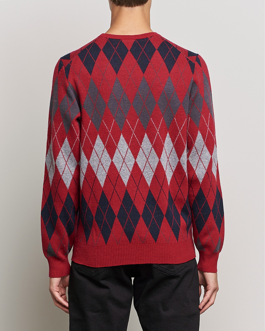Herren | Pullover | Lyle & Scott | British Argyle Crew Neck Tunnel Red