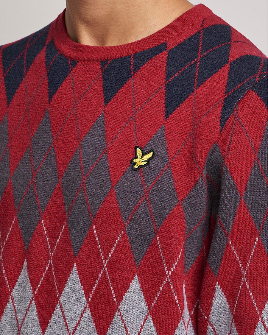 Herren | Pullover | Lyle & Scott | British Argyle Crew Neck Tunnel Red