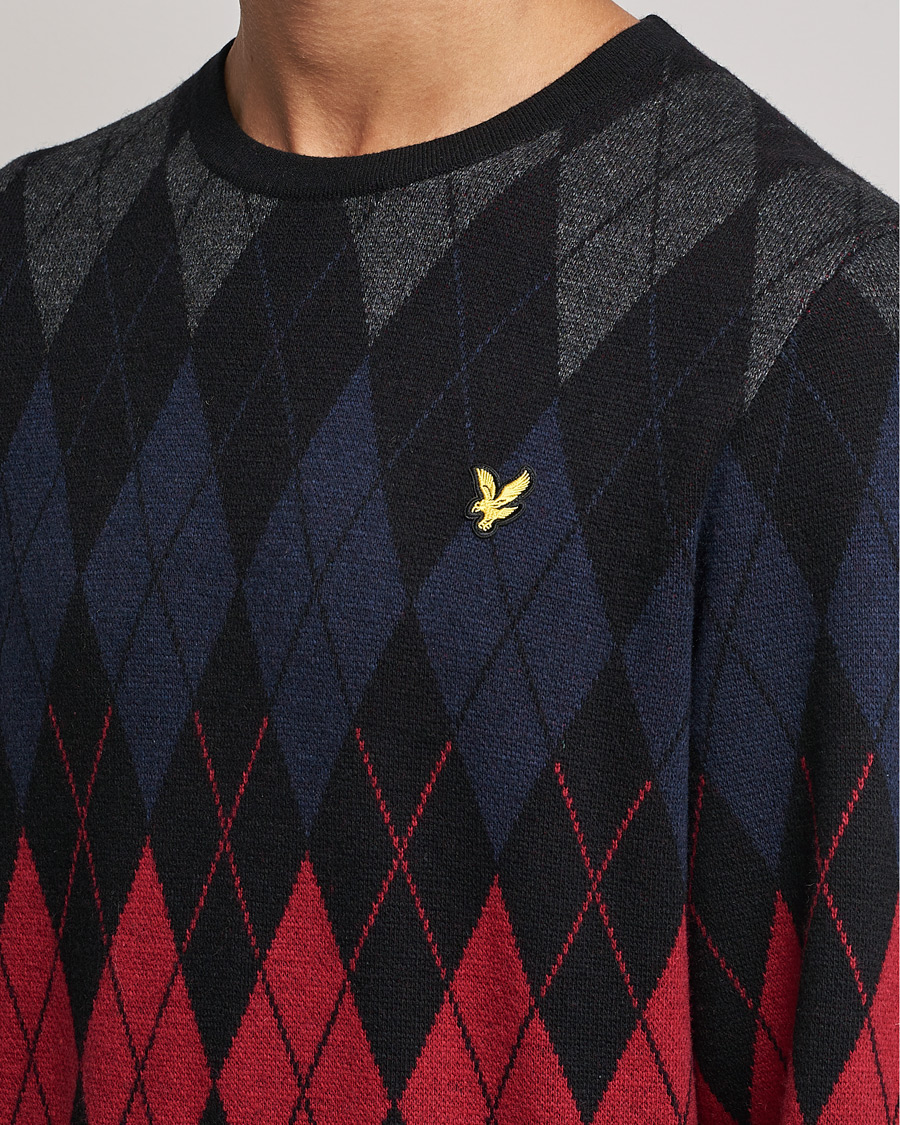 Herren | Pullover | Lyle & Scott | British Argyle Crew Neck Black