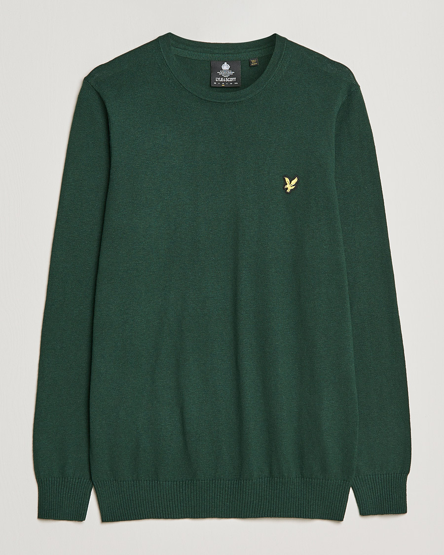 Herren | Pullover | Lyle & Scott | Crew Neck Cotton/Merino Jumper Dark Green