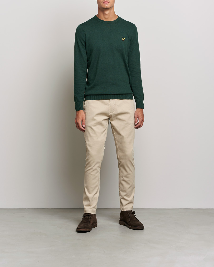Herren | Pullover | Lyle & Scott | Crew Neck Cotton/Merino Jumper Dark Green