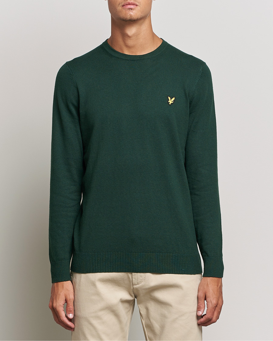 Herren | Pullover | Lyle & Scott | Crew Neck Cotton/Merino Jumper Dark Green