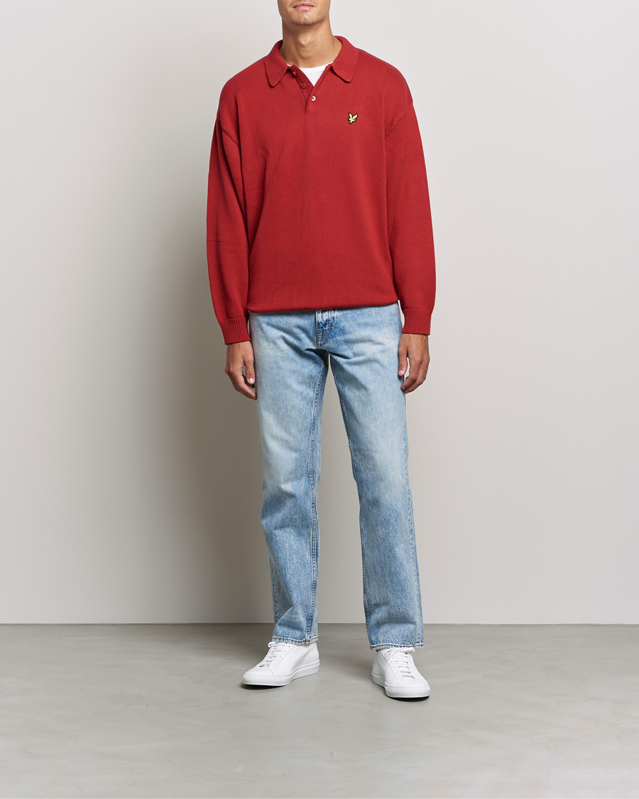 Herren | Pullover | Lyle & Scott | Blousson Knitted Polo Tunnel Red