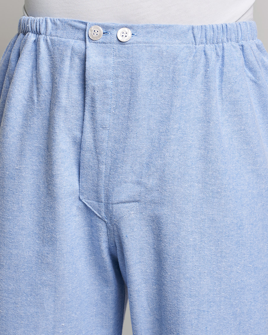 Herren | Schlafanzüge & Bademäntel | Derek Rose | Brushed Cotton Flannel Herringbone Pyjama Set Blue