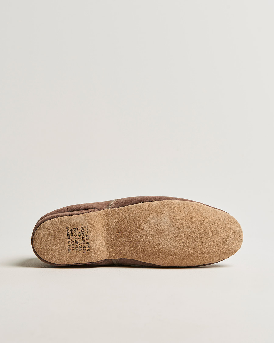 Herren | Derek Rose Crawford Sheepskin Suede Slippers Beige | Derek Rose | Crawford Sheepskin Suede Slippers Beige