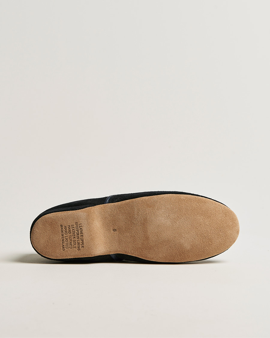 Herren | Derek Rose Crawford Sheepskin Suede Slippers Navy | Derek Rose | Crawford Sheepskin Suede Slippers Navy