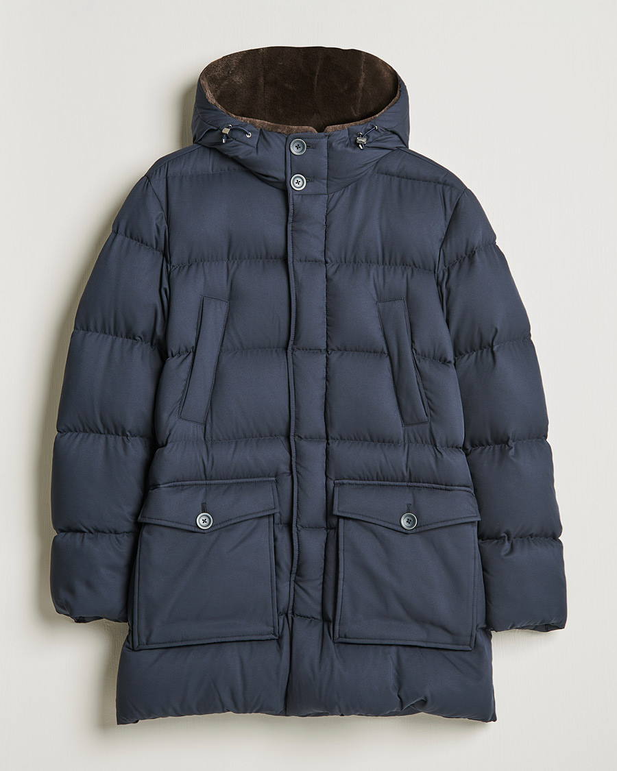 Herren | Jacken | Herno | Faux Fur Down Parka Navy