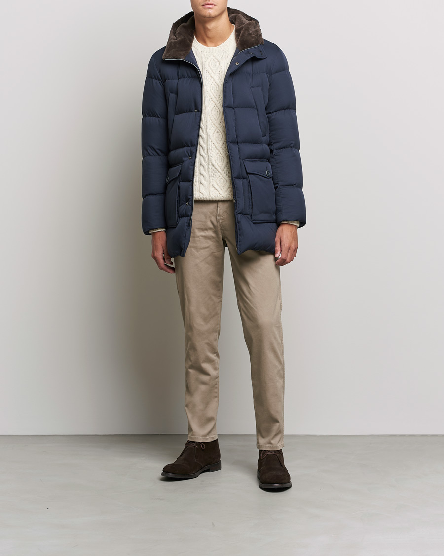 Herren | Jacken | Herno | Faux Fur Down Parka Navy