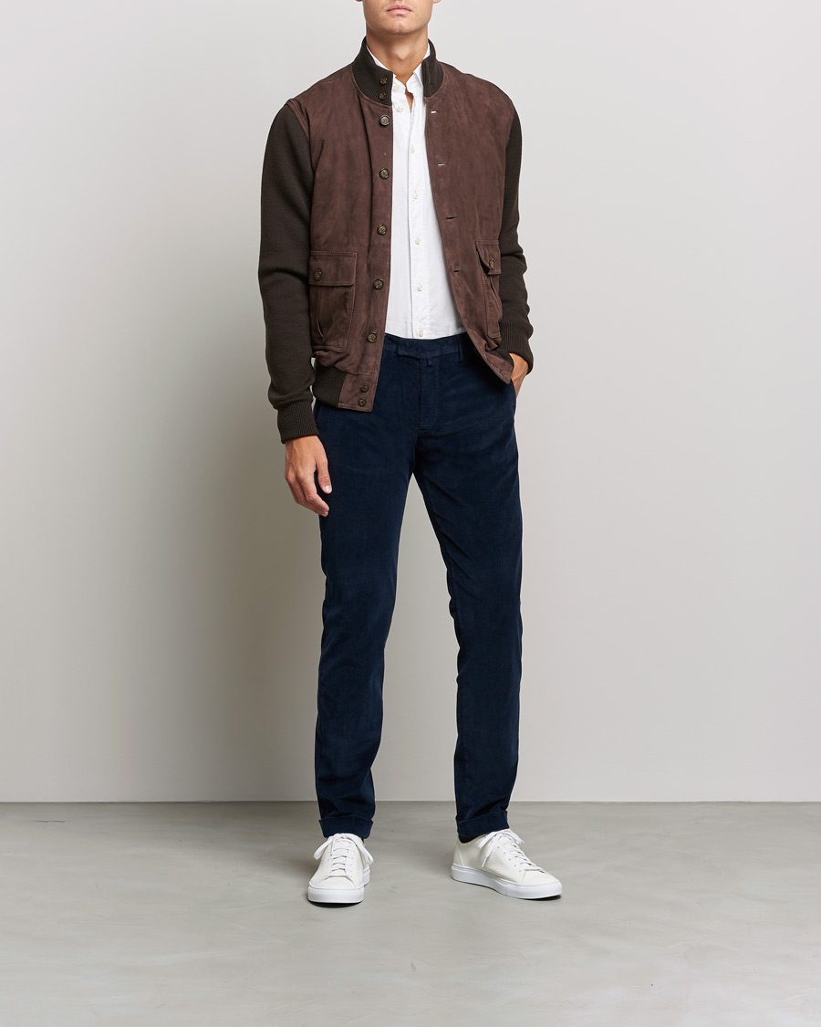 Herren | Hosen | Briglia 1949 | Slim Fit Corduroy Trousers Navy