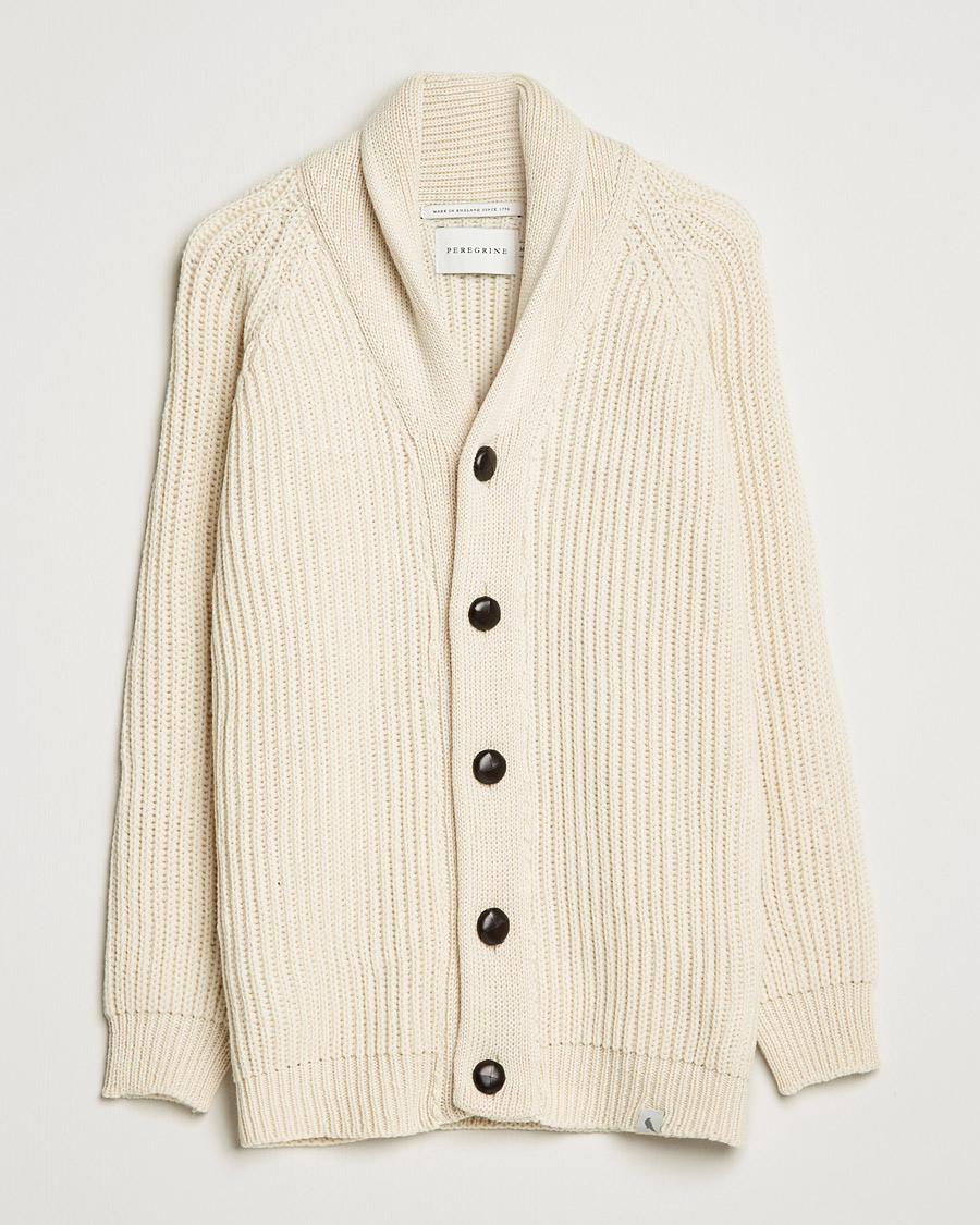 Herren | Pullover | Peregrine | Wilkinson Ribbed Wool Cardigan Cream