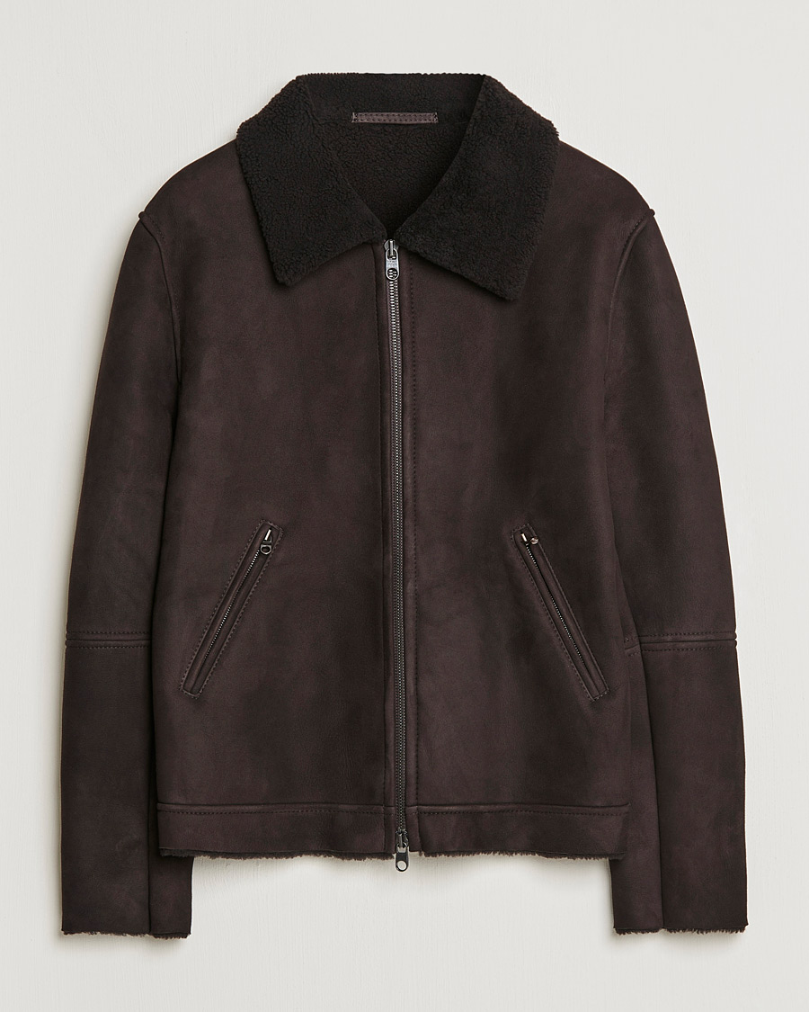 Herren | Jacken | Private White V.C. | The Shearling Flight Jacket Brown