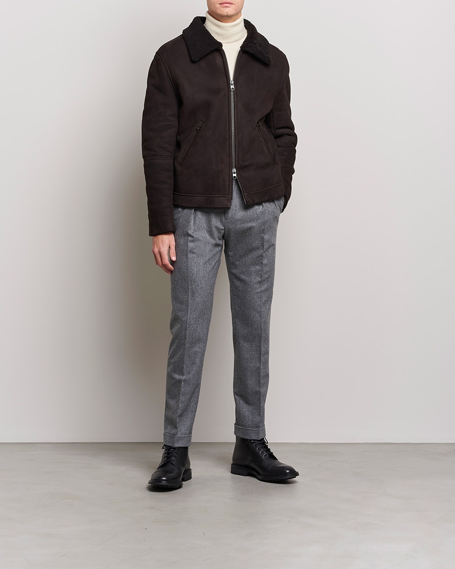 Herren | Jacken | Private White V.C. | The Shearling Flight Jacket Brown