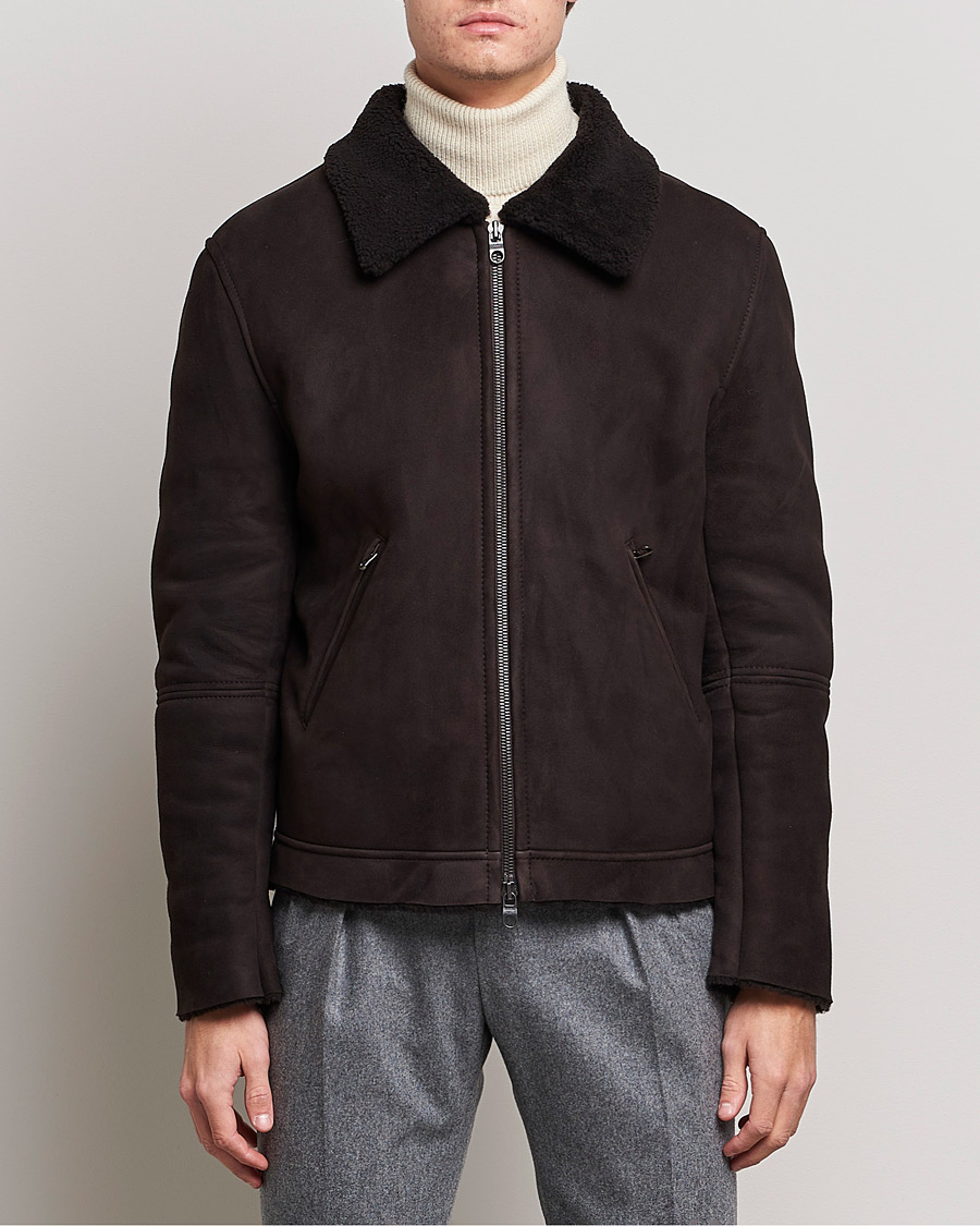 Herren | Jacken | Private White V.C. | The Shearling Flight Jacket Brown