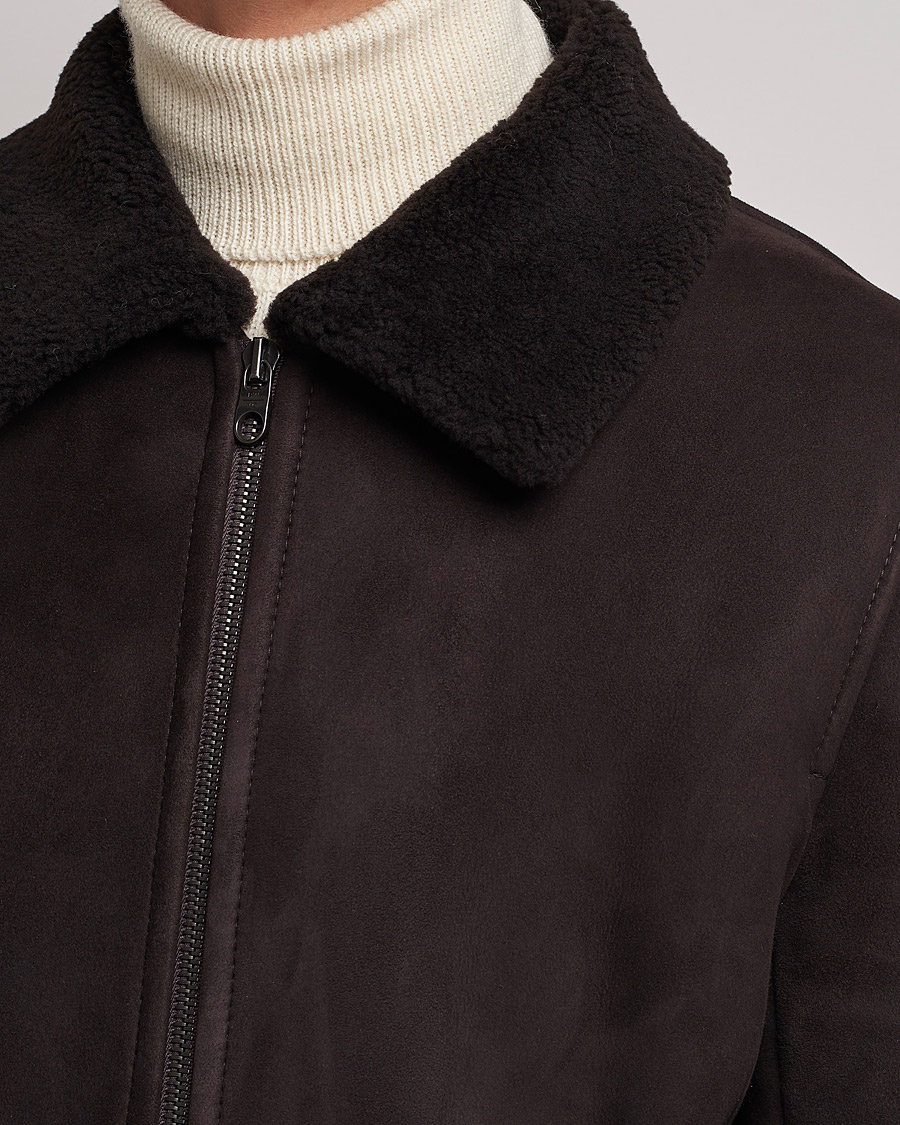 Herren | Jacken | Private White V.C. | The Shearling Flight Jacket Brown