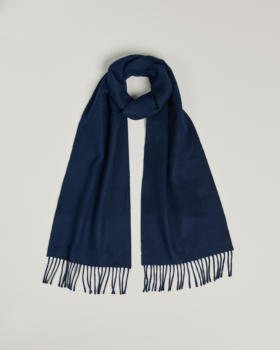 Herren | Begg & Co Vier Lambswool/Cashmere Solid Scarf Navy | Begg & Co | Vier Lambswool/Cashmere Solid Scarf Navy