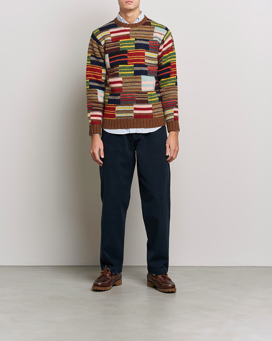 Herren | Pullover | BEAMS PLUS | Hand Knit Patchwork Sweater Multi Stripe