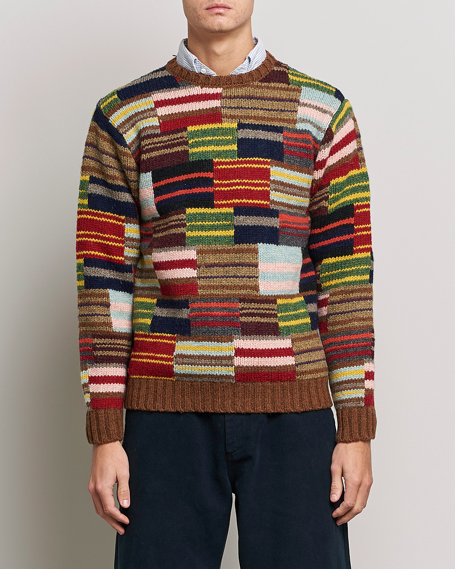 Herren | Pullover | BEAMS PLUS | Hand Knit Patchwork Sweater Multi Stripe