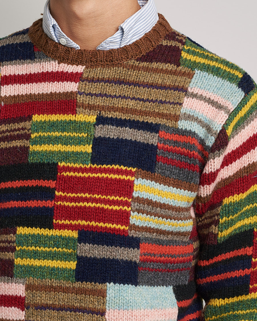 Herren | Pullover | BEAMS PLUS | Hand Knit Patchwork Sweater Multi Stripe