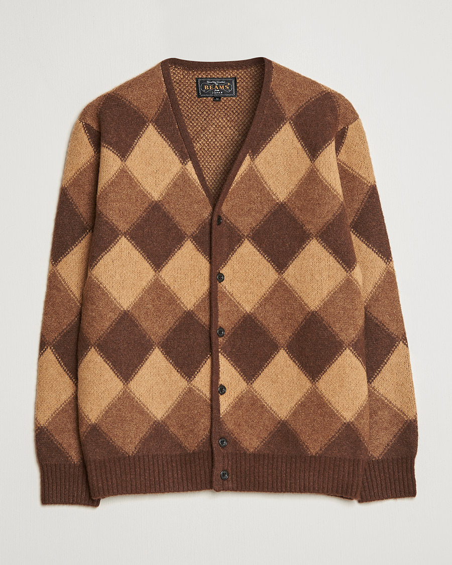Herren | Pullover | BEAMS PLUS | Argyle Jacquard Cardigan Brown 