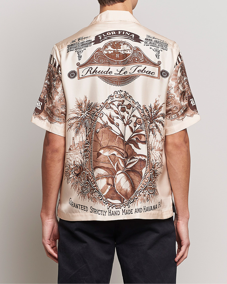 Herren | Hemden | Rhude | Silk Cigar Short Sleeve Shirt Brown/Cream