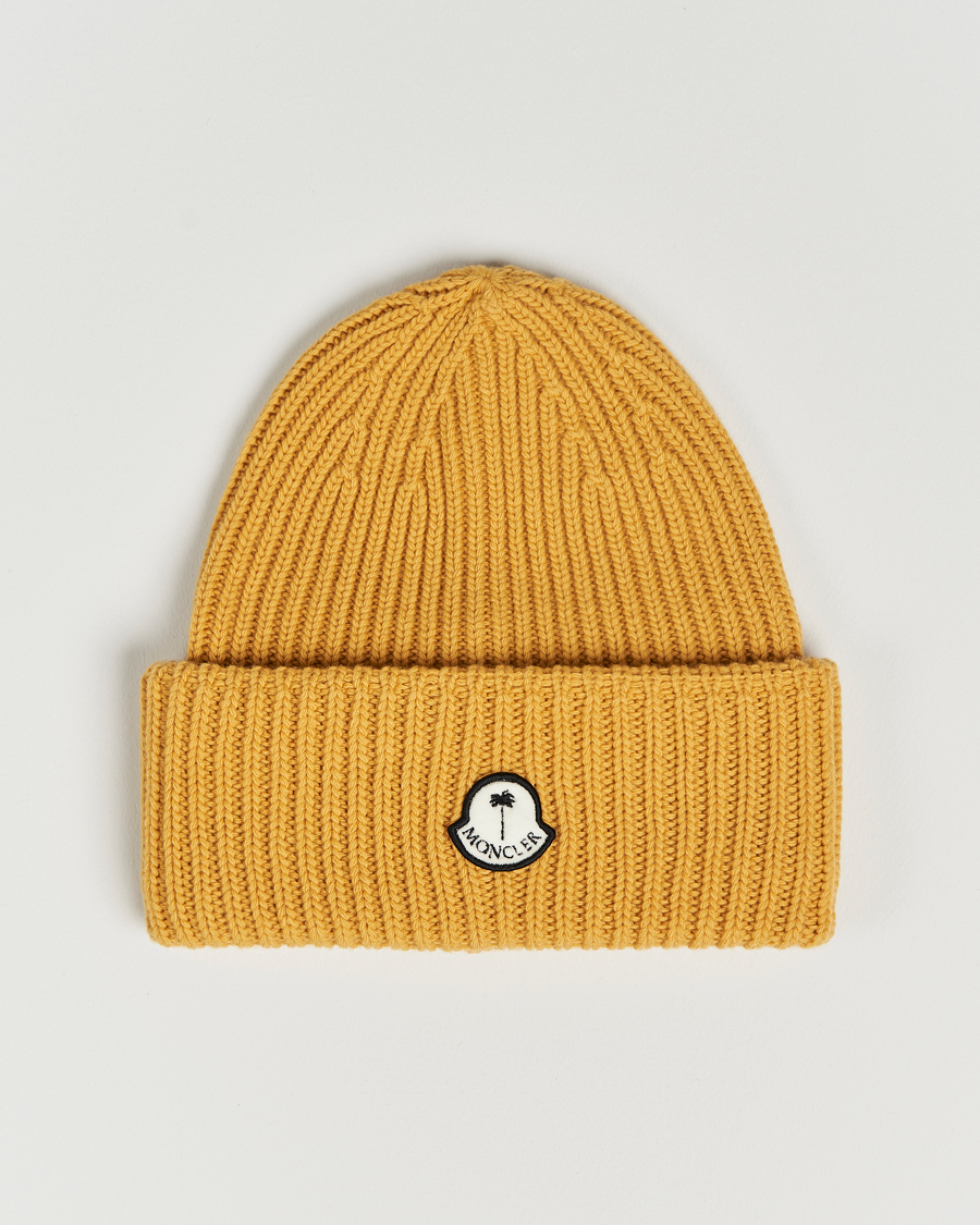 Herren | 8 Moncler Genius Palm Angels Wool Beanie Yellow | Moncler Genius | 8 Palm Angels Wool Beanie Yellow