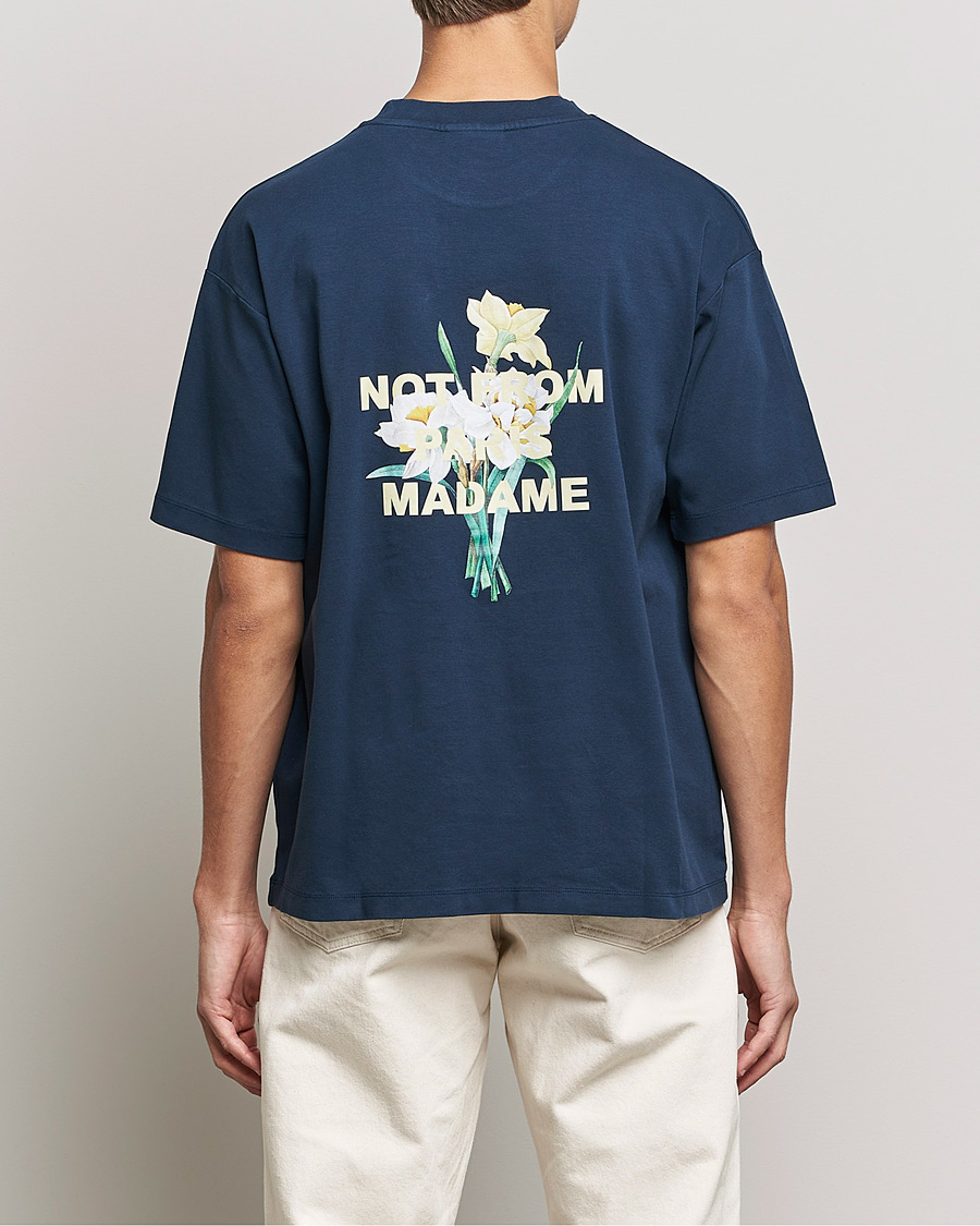 Herren | T-Shirts | Drôle de Monsieur | Fleur Slogan T-Shirt Navy