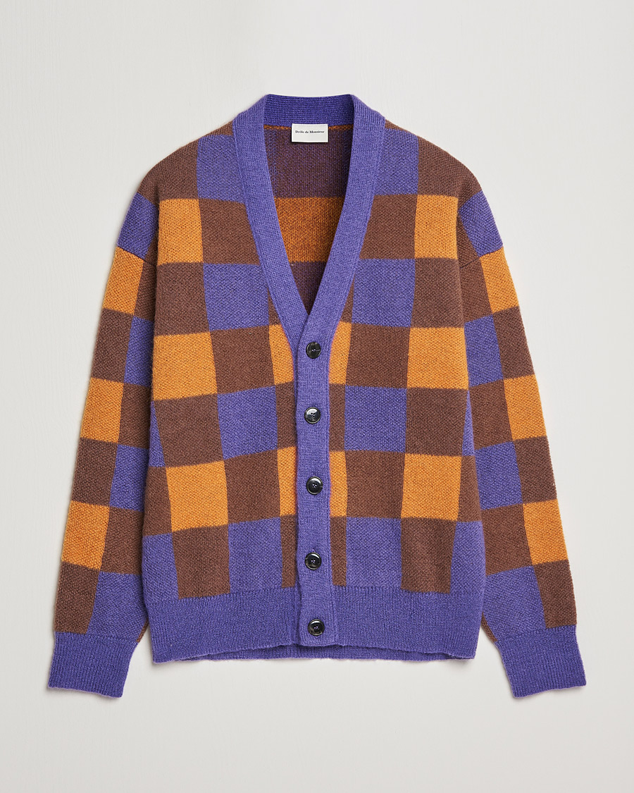 Herren | Pullover | Drôle de Monsieur | Le Cardigan Mohair Purple/Orange
